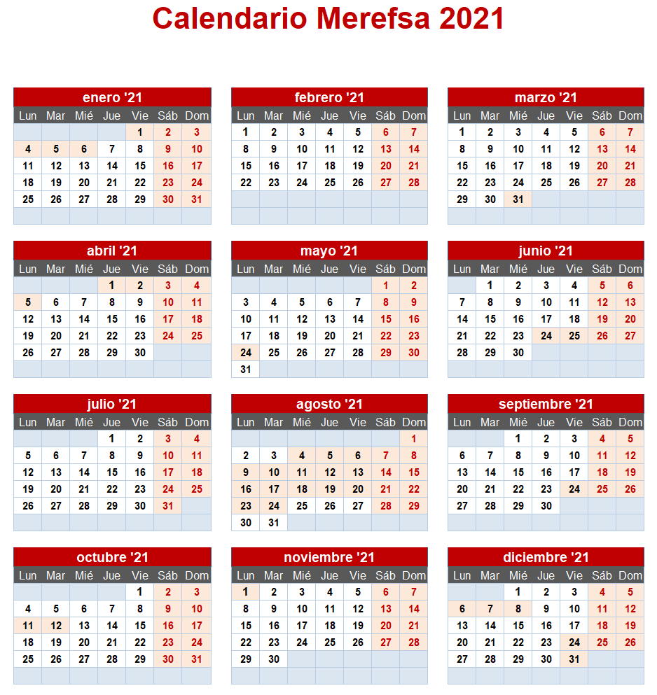 Calendario 2021 Calendario 2021